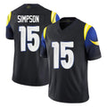 Davalo LA.Rams #15 Ty Simpson Player Black Midnight Rivalries Collection Limited Home Game Stitched Jerseys