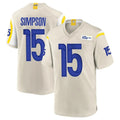Davalo LA.Rams #15 Ty Simpson Player Bone Home Game Stitched Jerseys