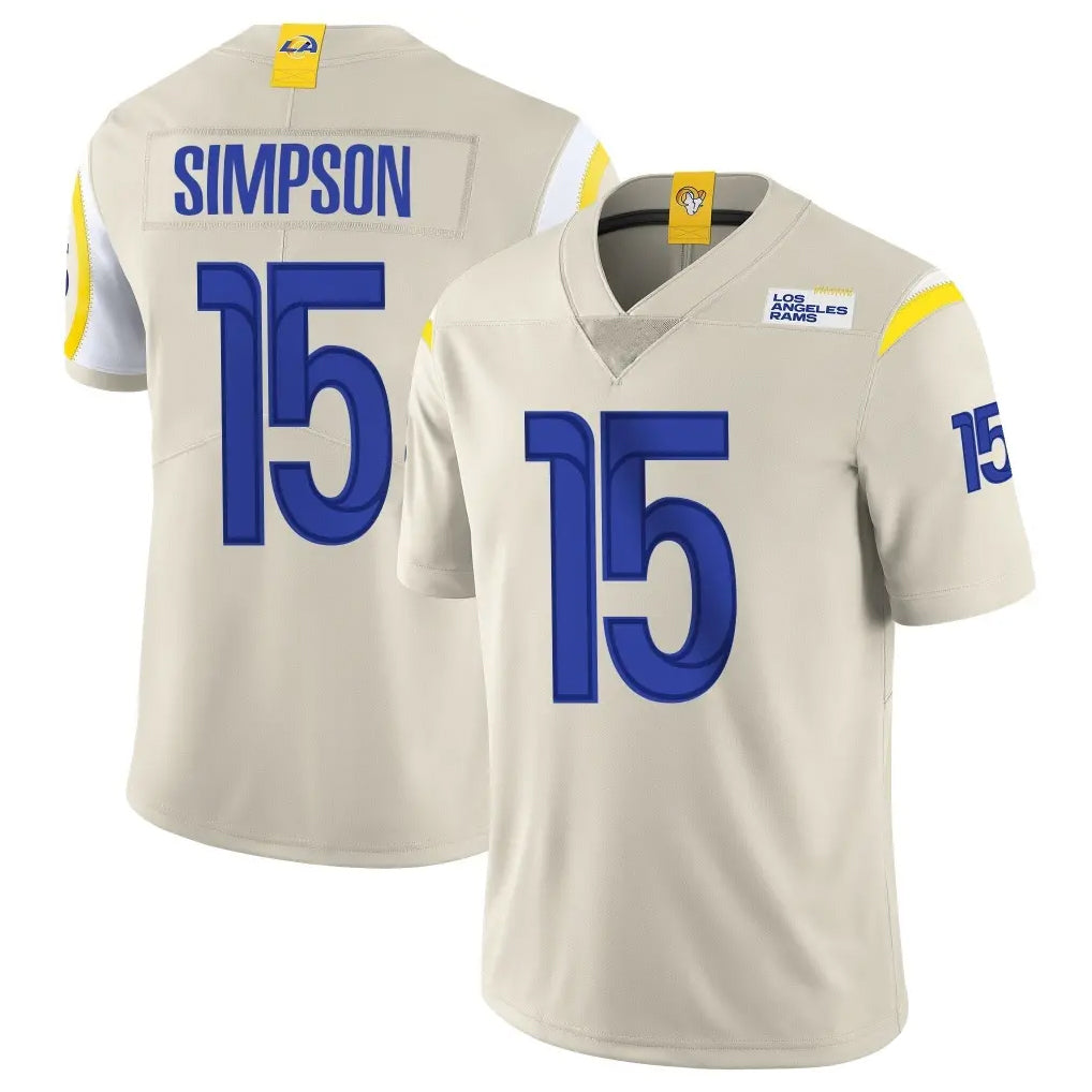 Davalo LA.Rams #15 Ty Simpson Player Bone Limited Vapor Home Game Stitched Jerseys
