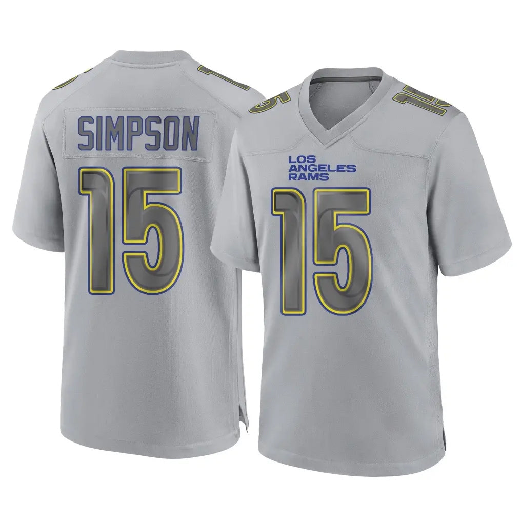 Davalo LA.Rams #15 Ty Simpson Player Gray Atmosphere Fashion Home Game Stitched Jerseys