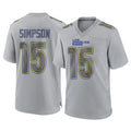 Davalo LA.Rams #15 Ty Simpson Player Gray Atmosphere Fashion Home Game Stitched Jerseys