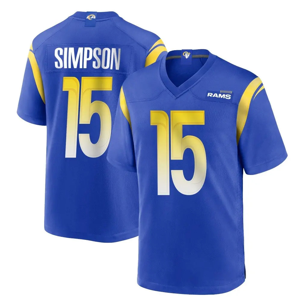 Davalo LA.Rams #15 Ty Simpson Player Royal Home Game Stitched Jerseys
