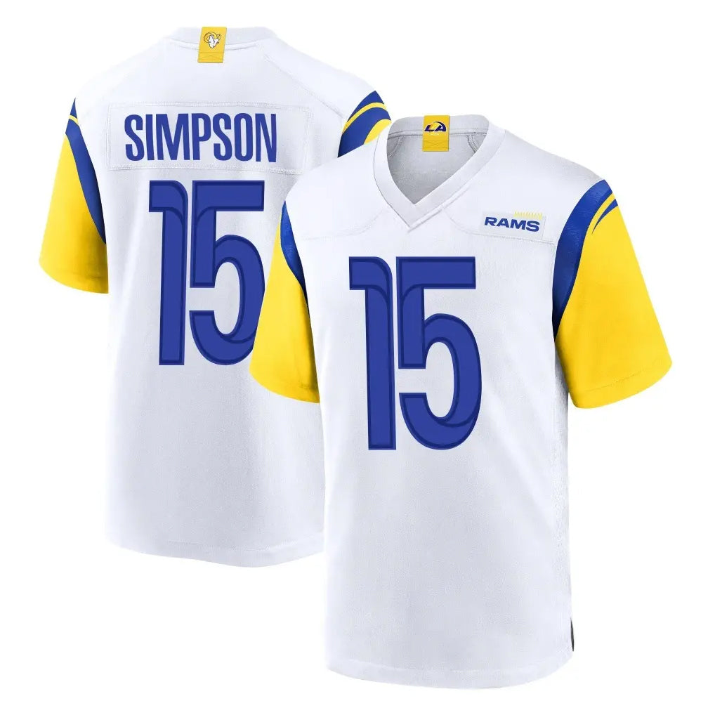Davalo LA.Rams #15 Ty Simpson Player White Home Game Stitched Jerseys