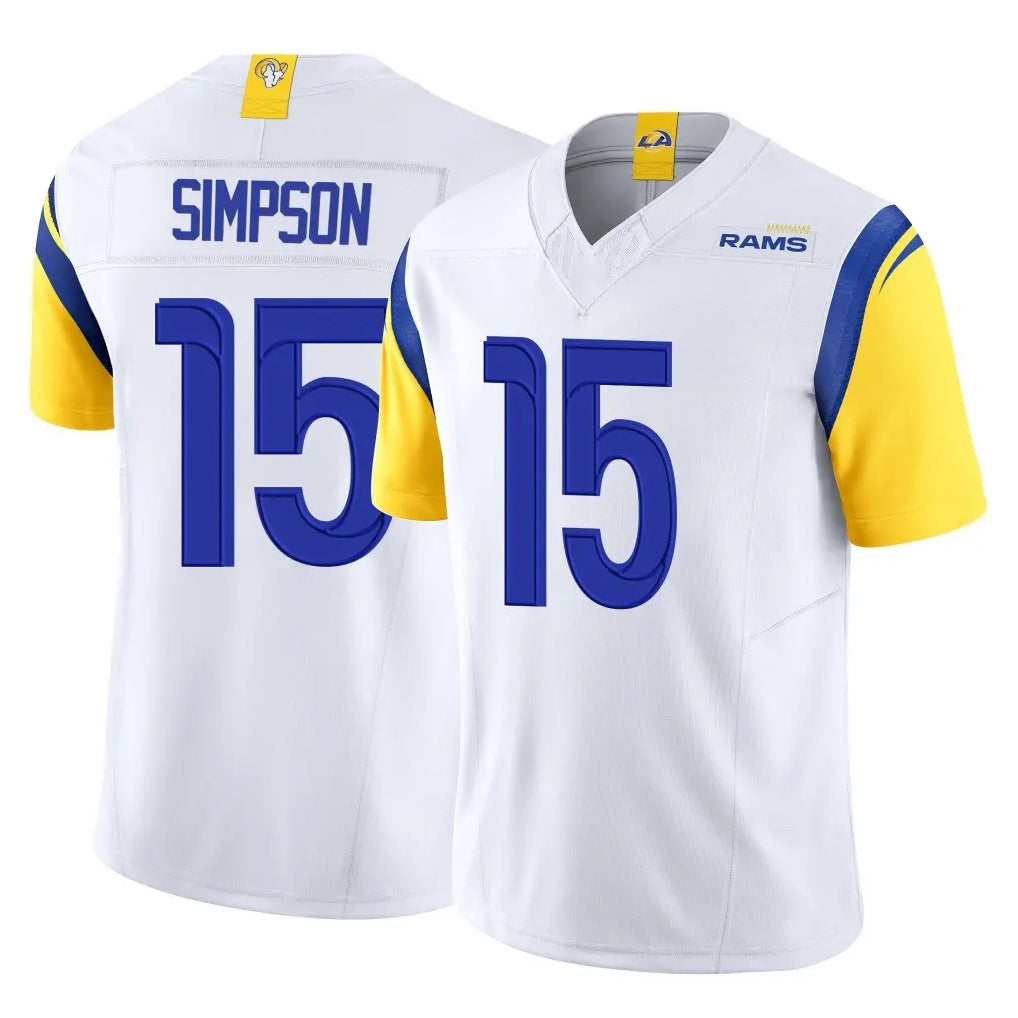 Davalo LA.Rams #15 Ty Simpson Player White Limited Vapor F.U.S.E. Home Game Stitched Jerseys