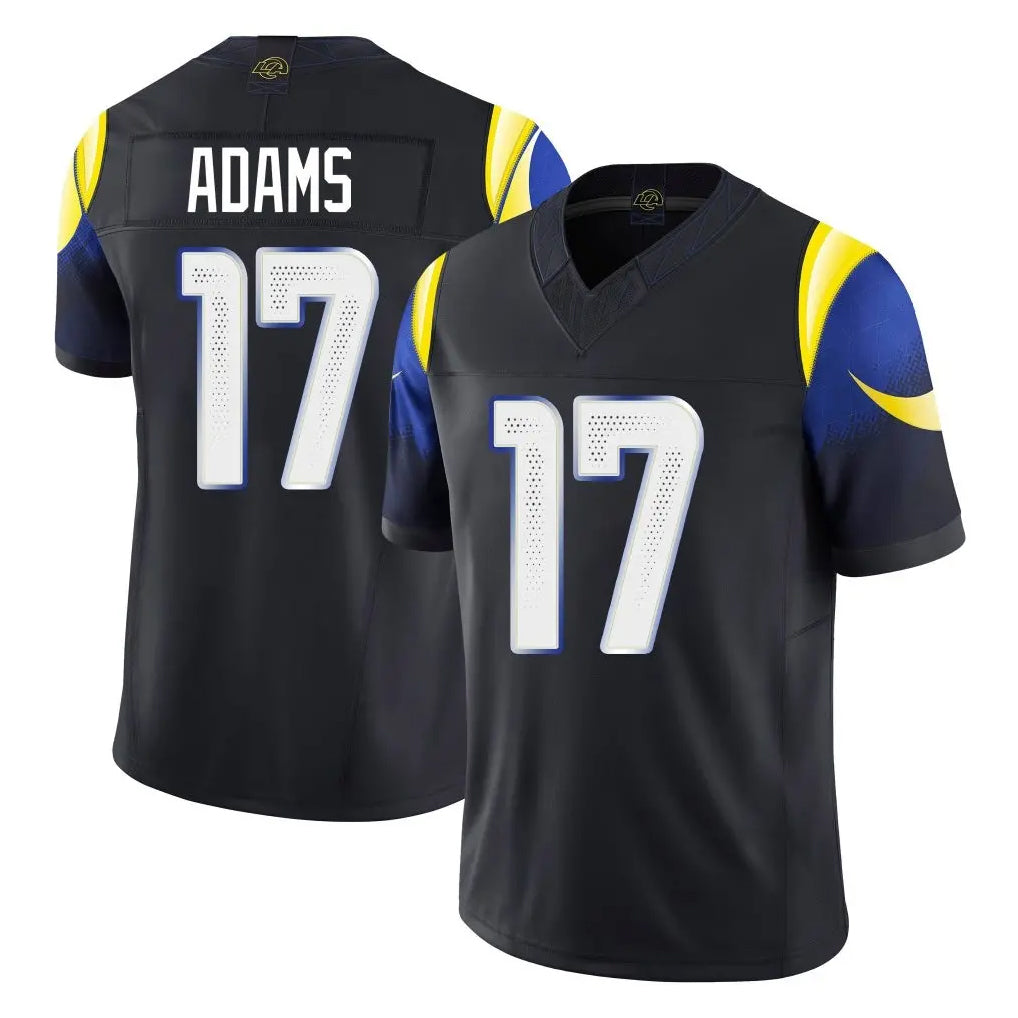 Davalo LA.Rams #17 Davante Adams Player Black Midnight Rivalries Collection Limited Home Game Stitched Jerseys