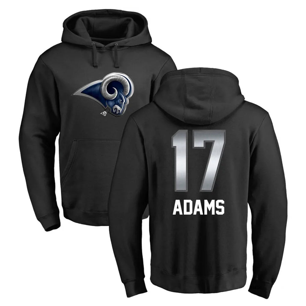Davalo LA.Rams #17 Davante Adams Player Black Pullover Hoodie Limited Game Stitched Jerseys