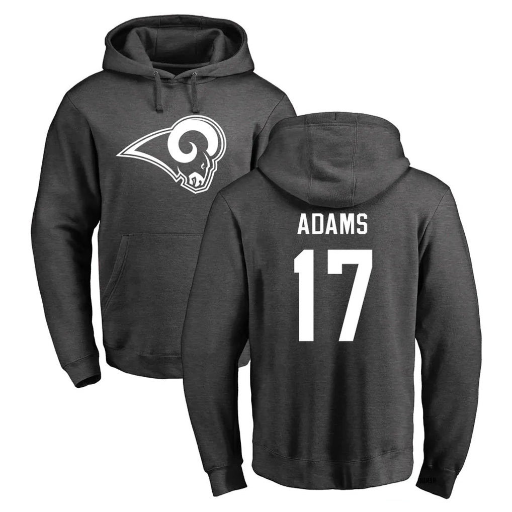 Davalo LA.Rams #17 Davante Adams Player Gray Pullover Hoodie Limited Game Stitched Jerseys