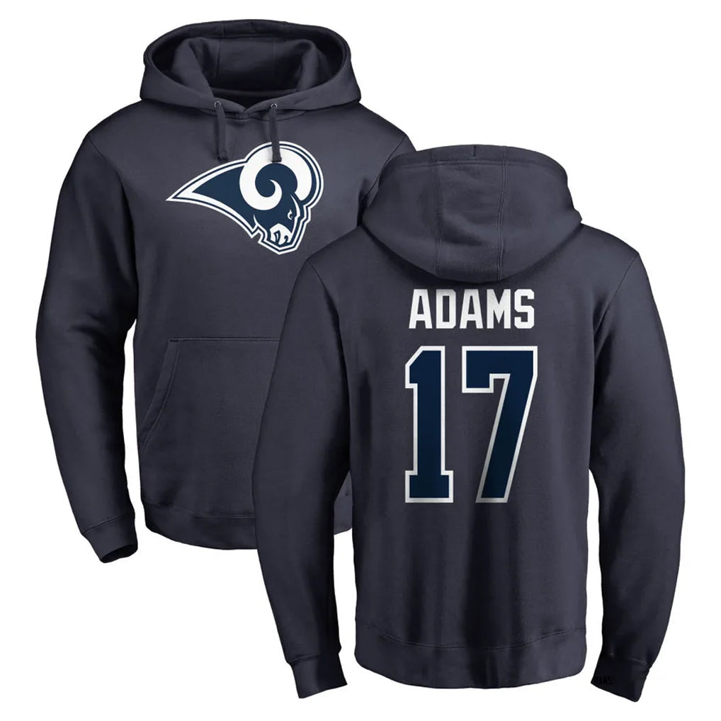 Davalo LA.Rams #17 Davante Adams Player Navy Pullover Hoodie Limited Game Stitched Jerseys