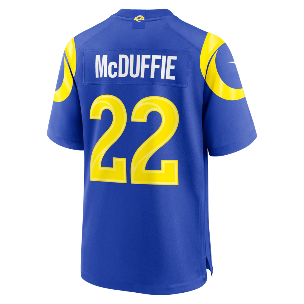 Davalo LA.Rams #22 Trent McDuffie Royal Team Game Player Stitched Jerseys