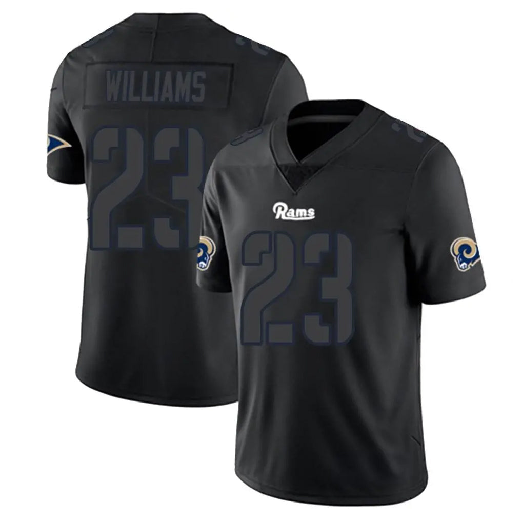Davalo LA.Rams #23 Kyren Williams Player Black Impact Limited Home Game Stitched Jerseys