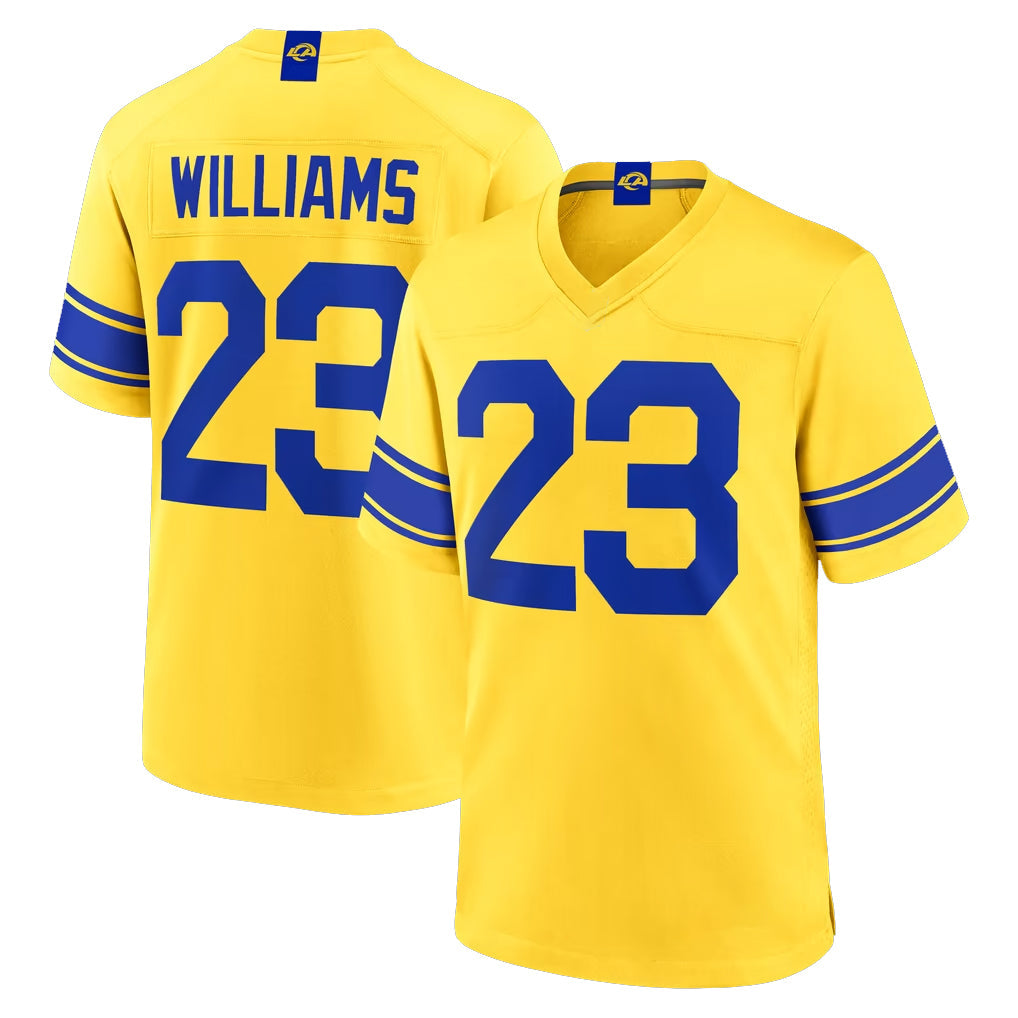 Davalo LA.Rams #23 Kyren Williams Player Gold Classic Sol Home Game Stitched Jerseys