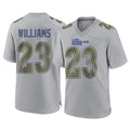 Davalo LA.Rams #23 Kyren Williams Player Gray Atmosphere Fashion Home Game Stitched Jerseys