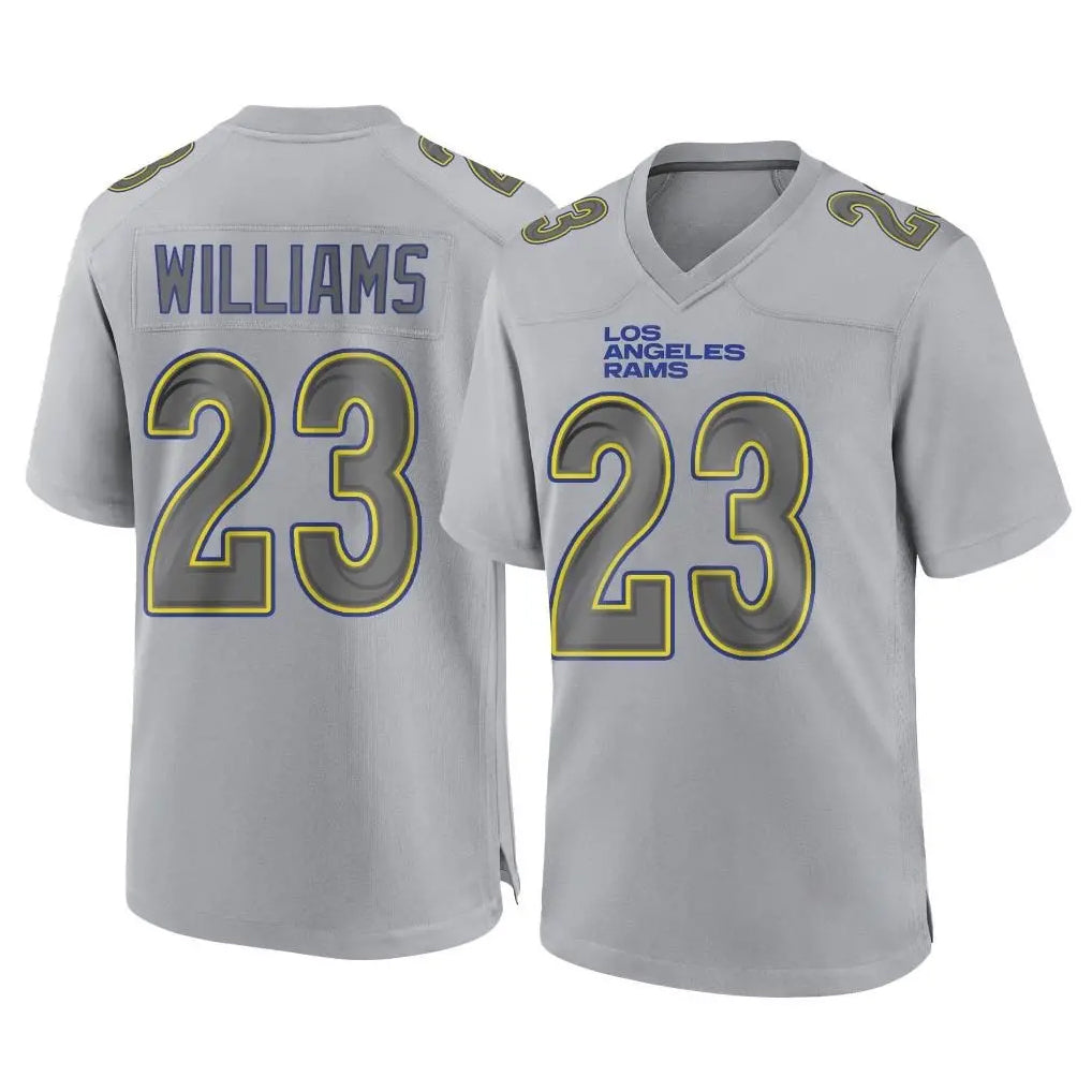 Davalo LA.Rams #23 Kyren Williams Player Gray Atmosphere Fashion Home Game Stitched Jerseys