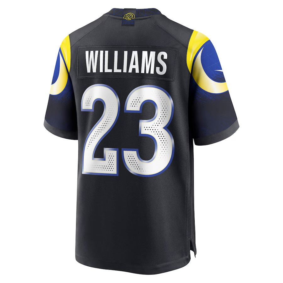 Davalo LA.Rams #23 Kyren Williams Player Midnight Blue Rivalries Collection Game Stitched Jerseys