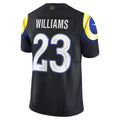 Davalo LA.Rams #23 Kyren Williams Player Midnight Blue Rivalries Collection Vapor Limited Stitched Jerseys