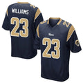 Davalo LA.Rams #23 Kyren Williams Player Navy Home Game Stitched Jerseys