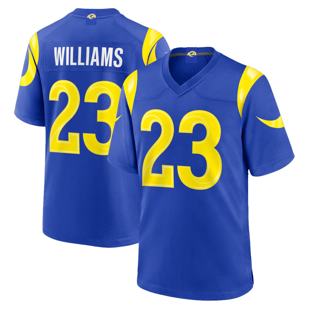 Davalo LA.Rams #23 Kyren Williams Player Royal Limited Home Game Stitched Jerseys
