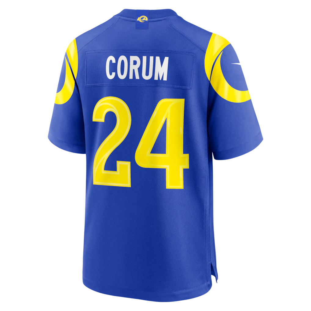Davalo LA.Rams #24 Blake Corum Royal Game Stitched Jerseys