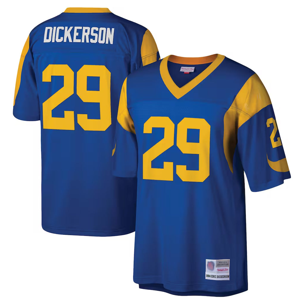 Davalo LA.Rams #29 Eric Dickerson Player Royal Mitchell & Ness Legacy Replica Stitched Jerseys