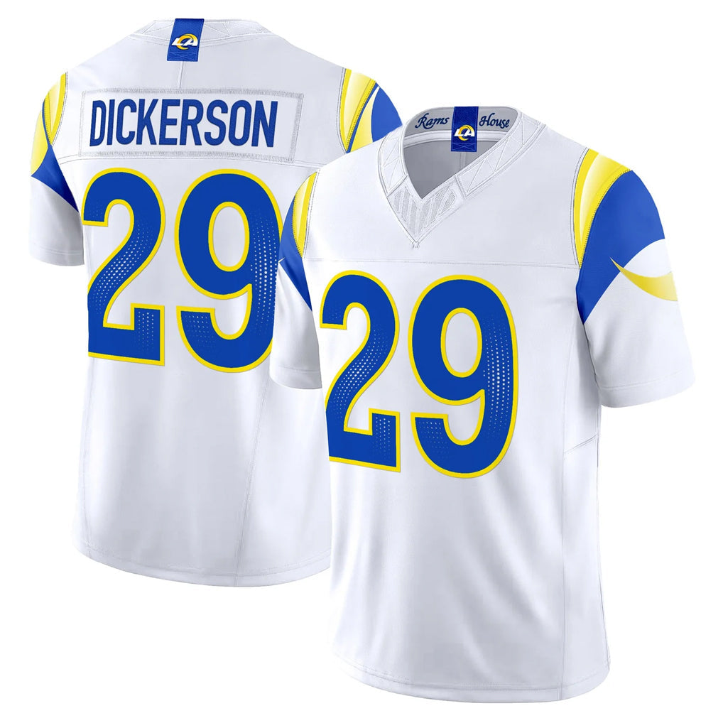 Davalo LA.Rams #29 Eric Dickerson Player White Rivalries Vapor Limited Home Game Stitched Jerseys
