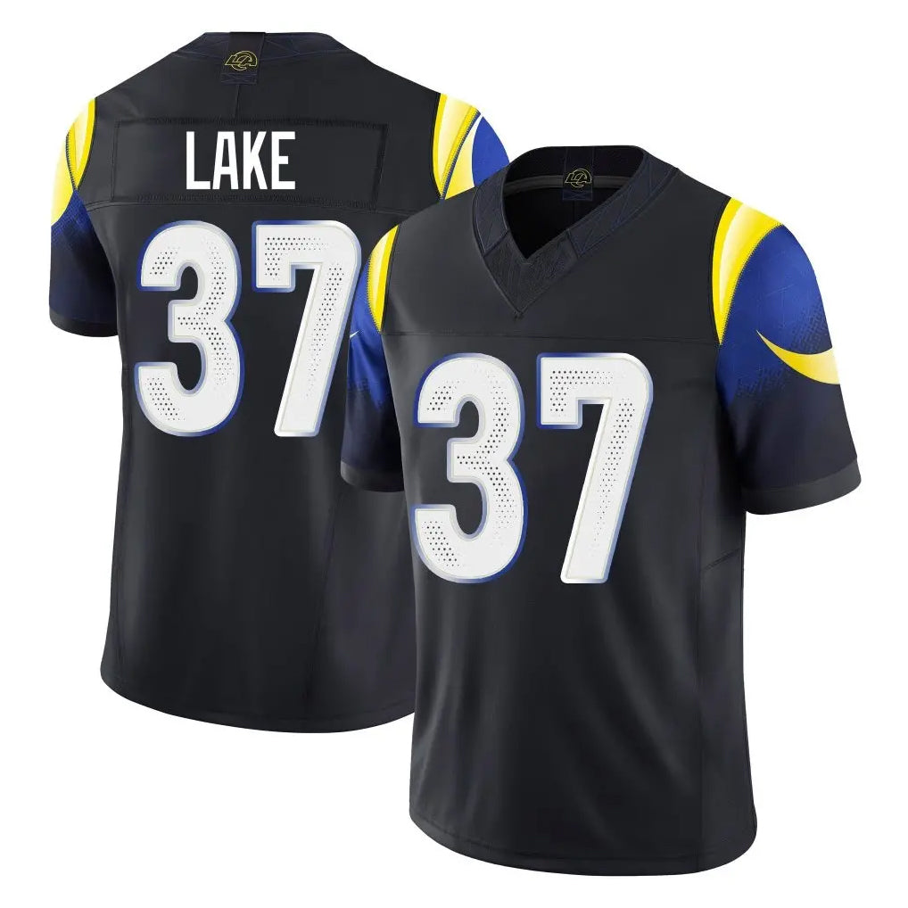 Davalo LA.Rams #37 Quentin Lake Player Black Midnight Rivalries Collection Limited Home Game Stitched Jerseys