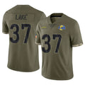 Davalo LA.Rams #37 Quentin Lake Player Olive Salute To Service Limited Stitched Jerseys
