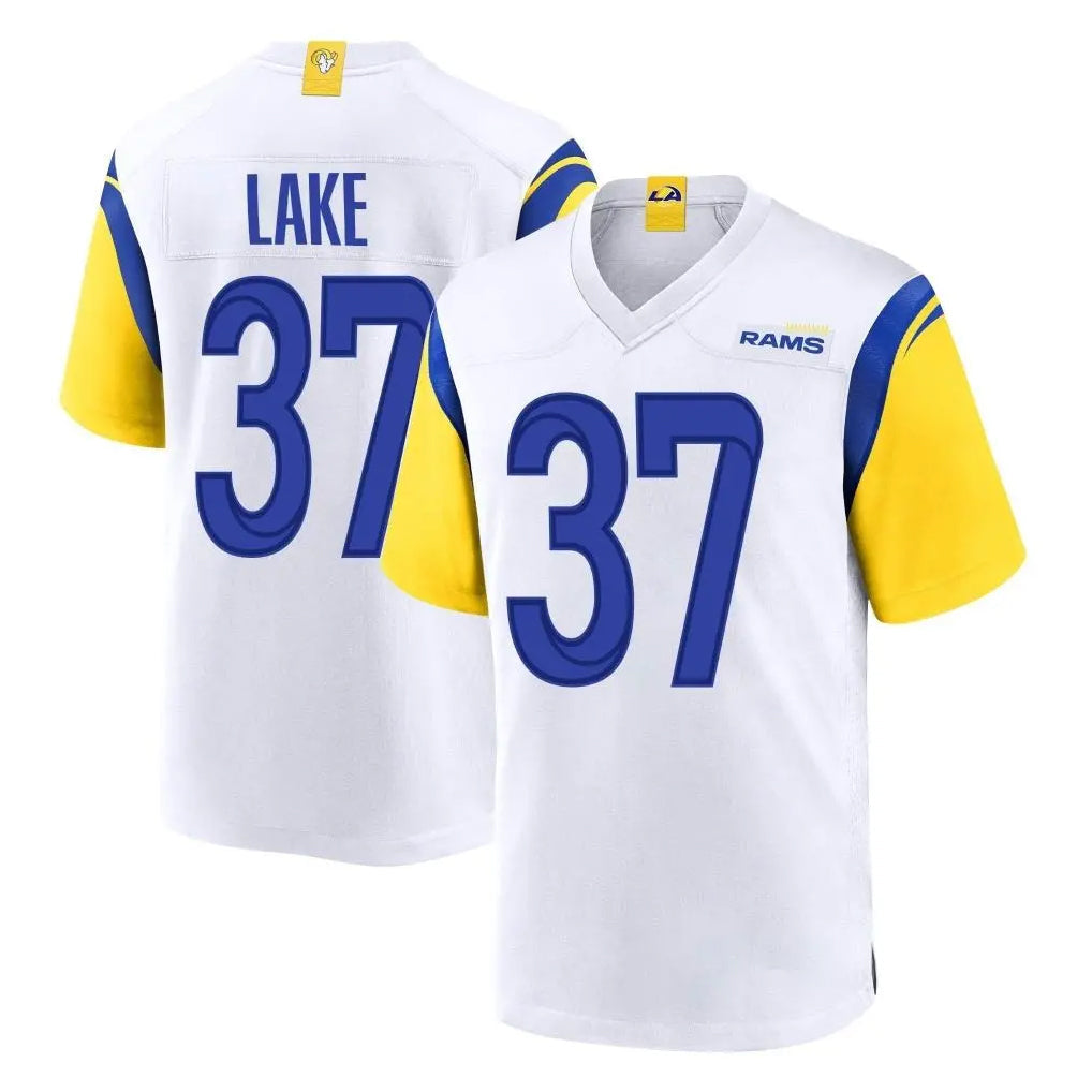 Davalo LA.Rams #37 Quentin Lake Player White Home Game Stitched Jerseys