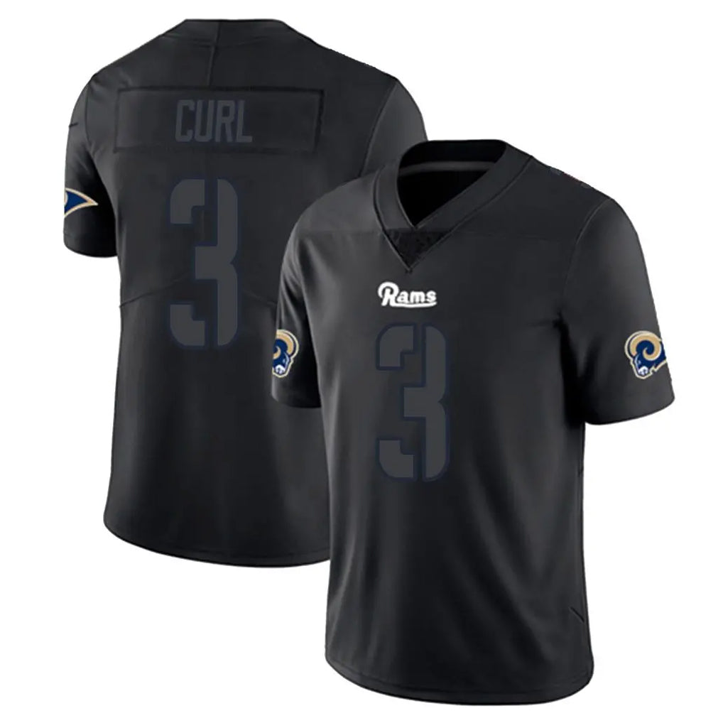 Davalo LA.Rams #3 Kam Curl Player Black Impact Limited Home Game Stitched Jerseys