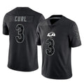 Davalo LA.Rams #3 Kam Curl Player Black Limited Reflective Home Game Stitched Jerseys