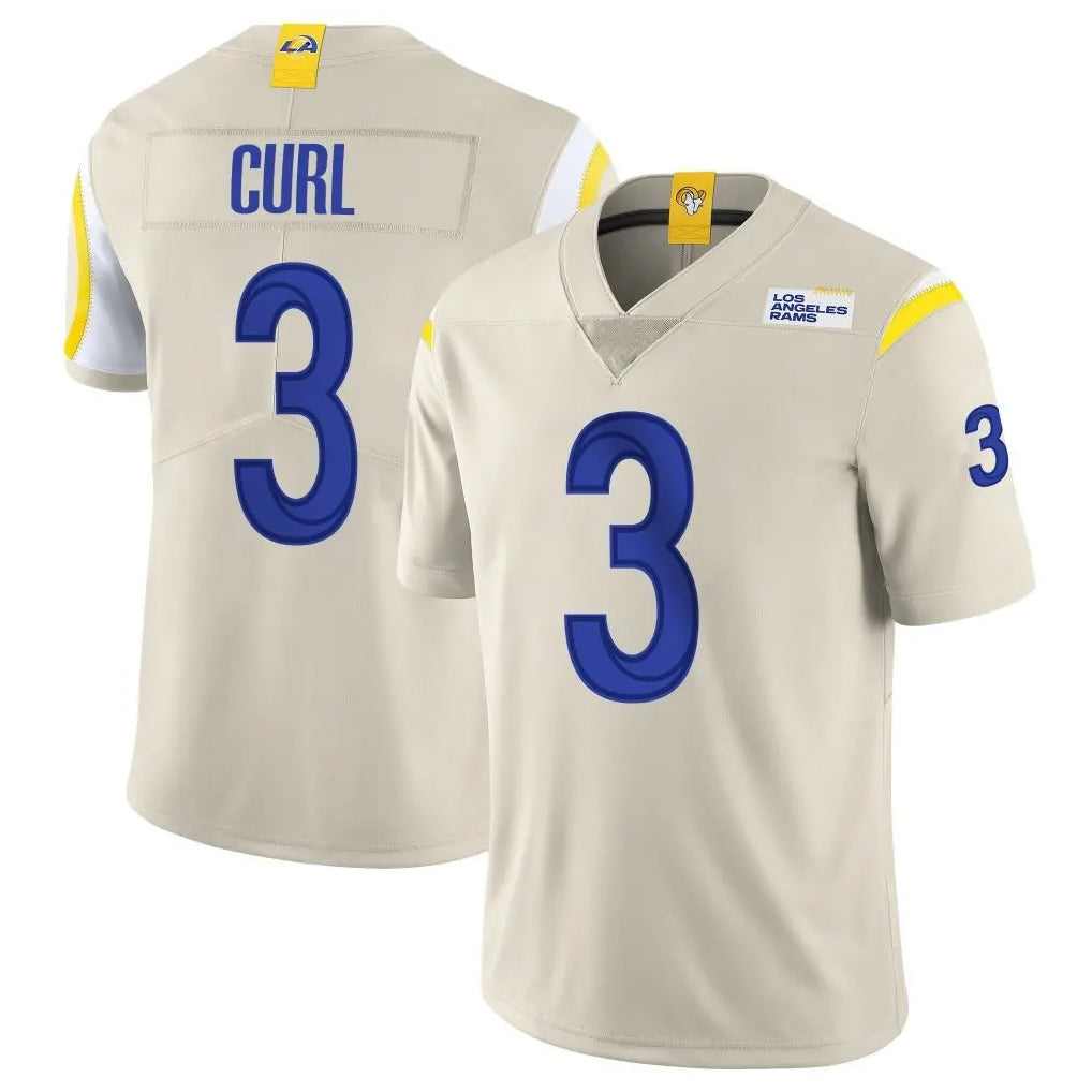 Davalo LA.Rams #3 Kam Curl Player Bone Limited Vapor Home Game Stitched Jerseys