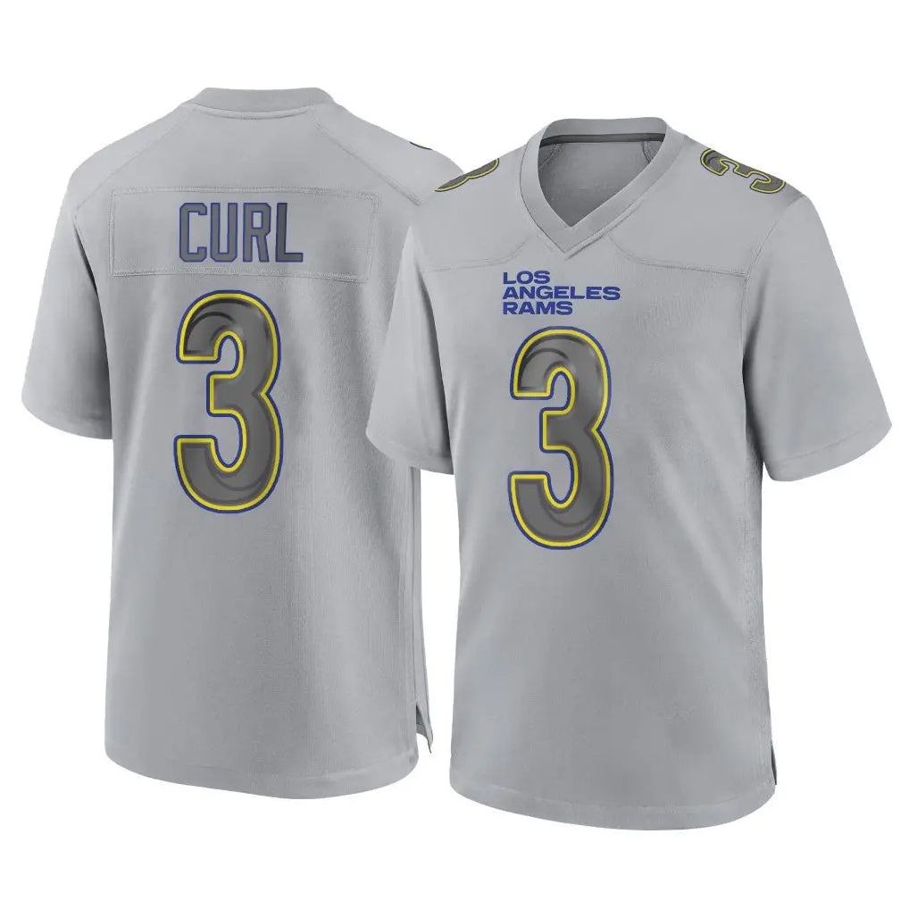 Davalo LA.Rams #3 Kam Curl Player Gray Atmosphere Fashion Home Game Stitched Jerseys