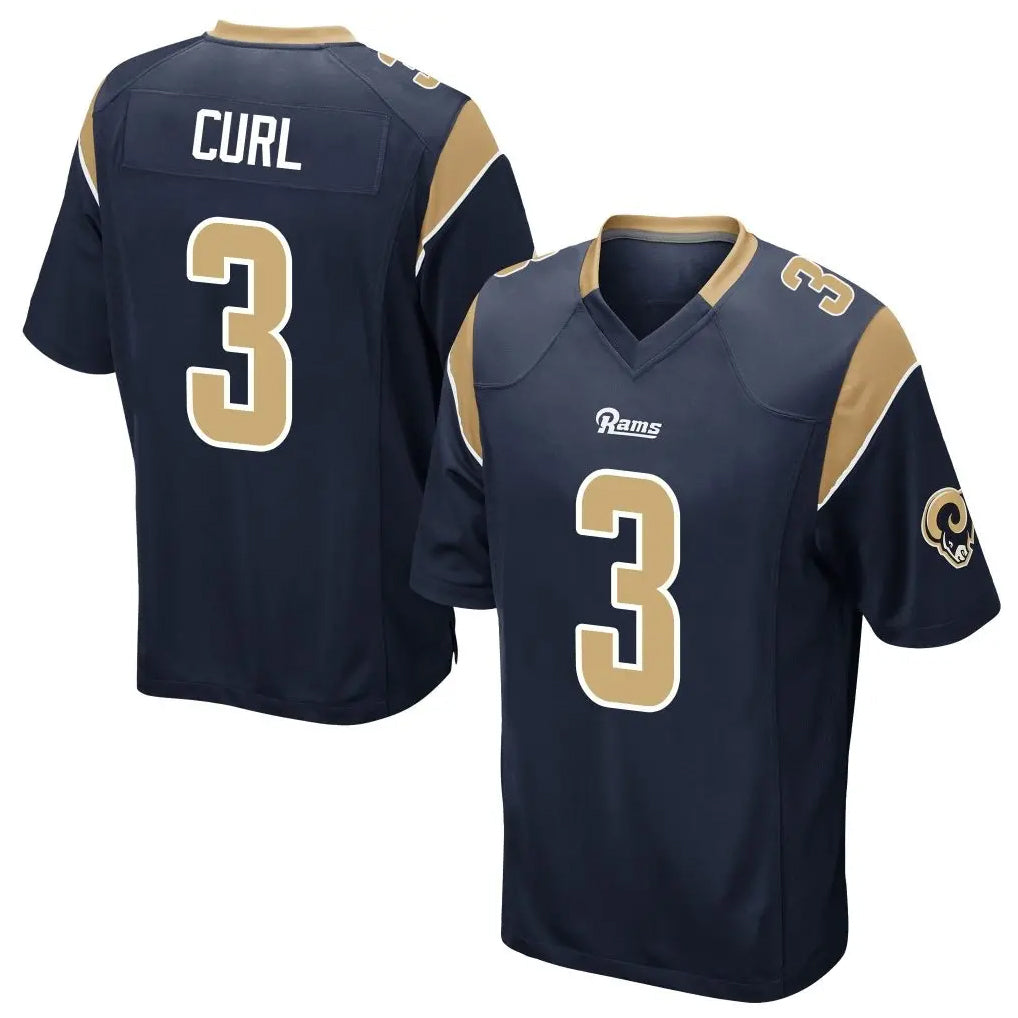 Davalo LA.Rams #3 Kam Curl Player Navy Home Game Stitched Jerseys