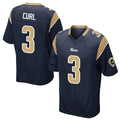 Davalo LA.Rams #3 Kam Curl Player Navy Home Game Stitched Jerseys