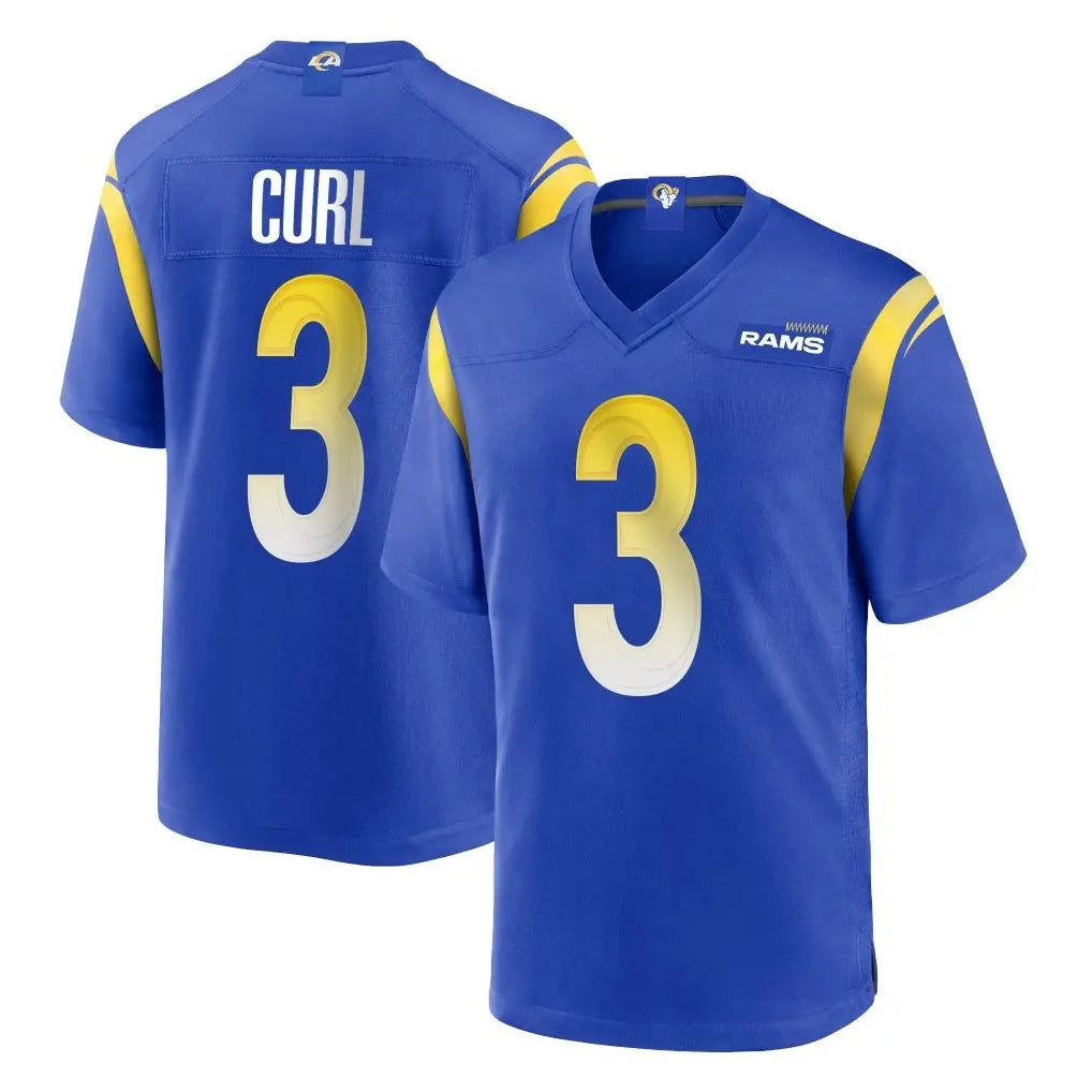 Davalo LA.Rams #3 Kam Curl Player Royal Home Game Stitched Jerseys