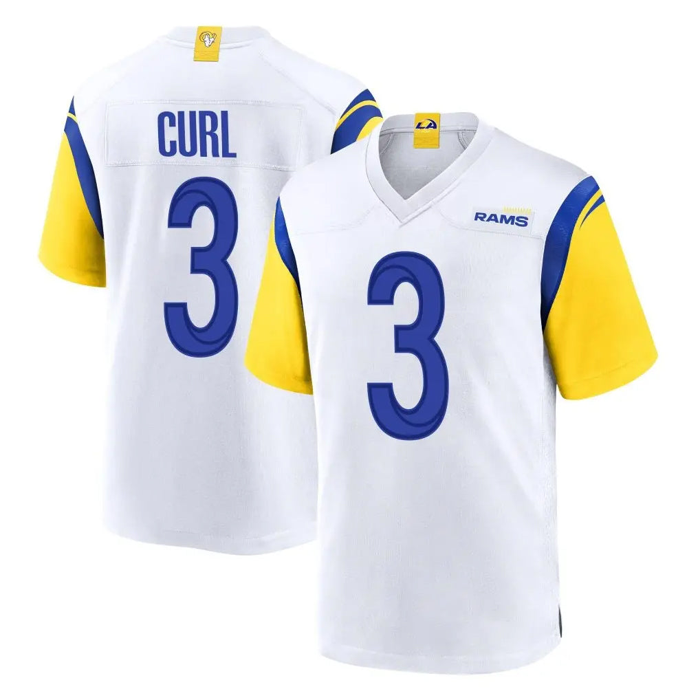 Davalo LA.Rams #3 Kam Curl Player White Home Game Stitched Jerseys