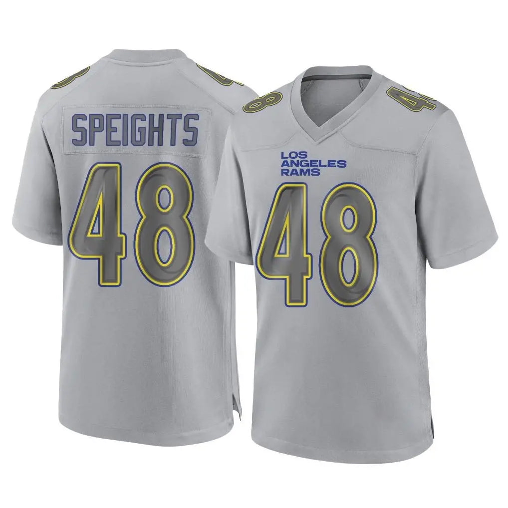 Davalo LA.Rams #48 Omar Speights Player Gray Atmosphere Fashion Home Game Stitched Jerseys