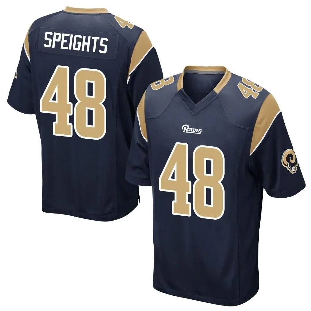 Davalo LA.Rams #48 Omar Speights Player Navy Home Game Stitched Jerseys