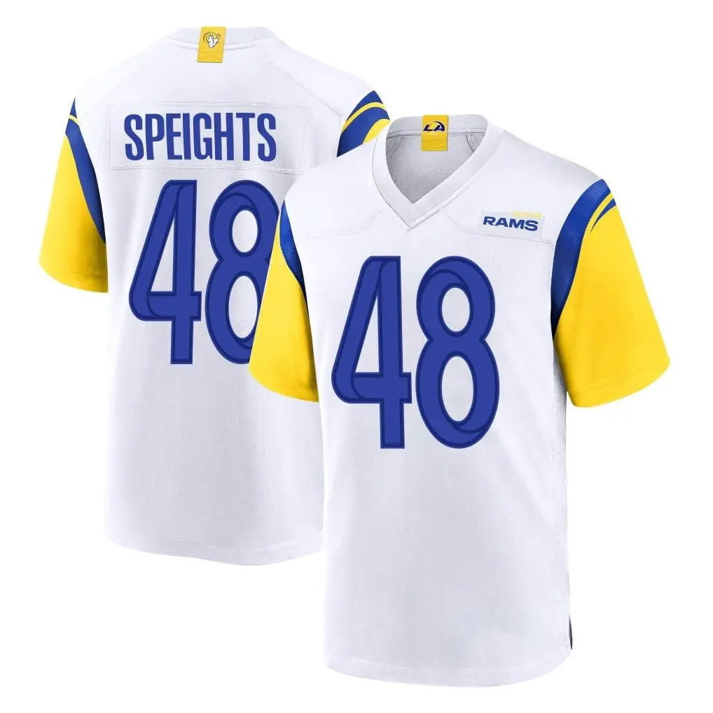 Davalo LA.Rams #48 Omar Speights Player White Home Game Stitched Jerseys