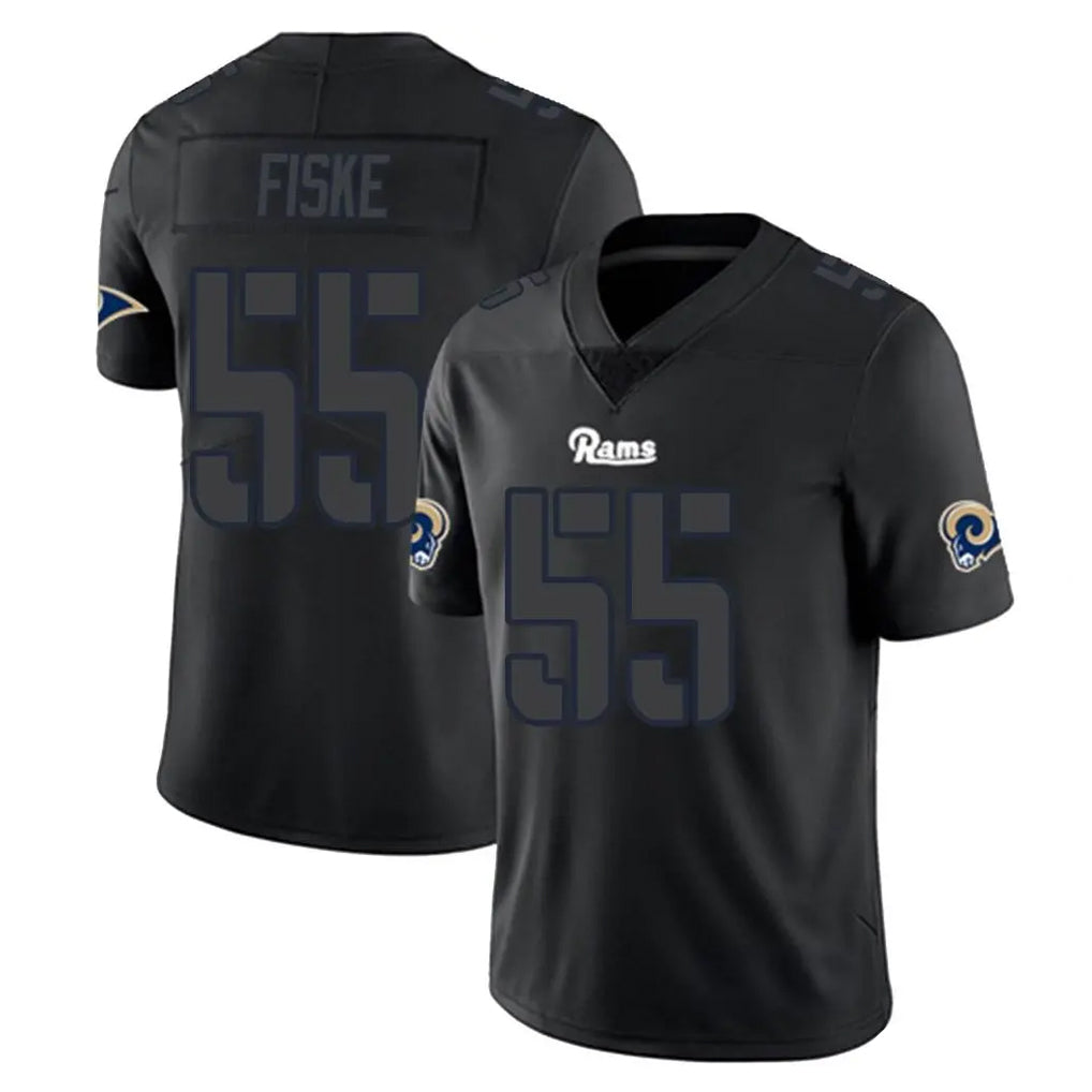 Davalo LA.Rams #55 Braden Fiske Player Black Impact Limited Home Game Stitched Jerseys
