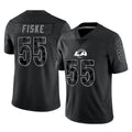 Davalo LA.Rams #55 Braden Fiske Player Black Limited Reflective Home Game Stitched Jerseys