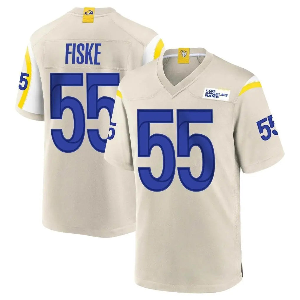 Davalo LA.Rams #55 Braden Fiske Player Bone Home Game Stitched Jerseys