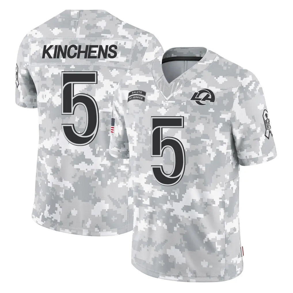Davalo LA.Rams #5 Kamren Kinchens Player Arctic Camo Salute To Service Limited Game Stitched Jerseys
