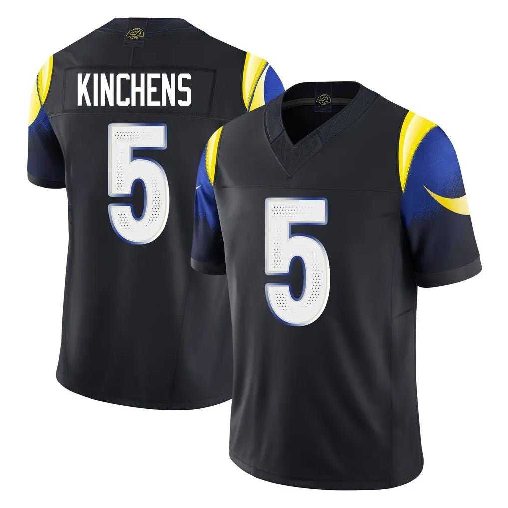 Davalo LA.Rams #5 Kamren Kinchens Player Black Midnight Rivalries Collection Limited Home Game Stitched Jerseys