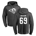 Davalo LA.Rams #69 Kevin Dotson Player Gray Pullover Hoodie Limited Game Stitched Jerseys