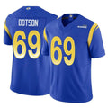 Davalo LA.Rams #69 Kevin Dotson Player Royal Limited Vapor F.U.S.E. Home Game Stitched Jerseys