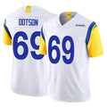 Davalo LA.Rams #69 Kevin Dotson Player White Limited Vapor F.U.S.E. Home Game Stitched Jerseys
