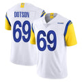 Davalo LA.Rams #69 Kevin Dotson Player White Limited Vapor Untouchable Home Game Stitched Jerseys