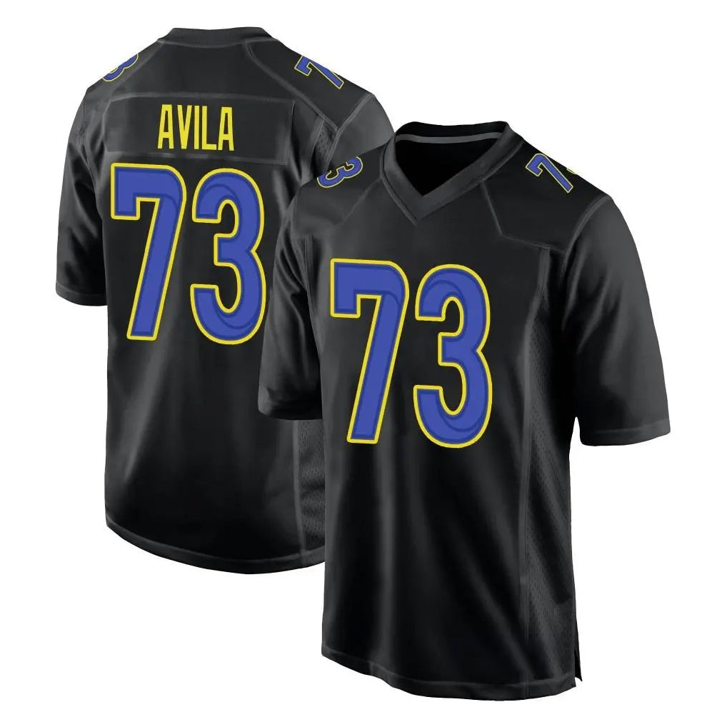 Davalo LA.Rams #73 Steve Avila Player Black Fashion Limited Home Game Stitched Jerseys