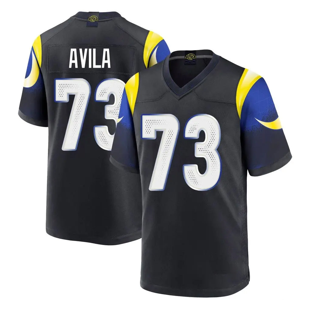 Davalo LA.Rams #73 Steve Avila Player Black Midnight Rivalries Collection Home Game Stitched Jerseys