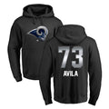 Davalo LA.Rams #73 Steve Avila Player Black Pullover Hoodie Limited Game Stitched Jerseys